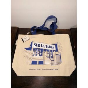 Sur La Table Heritage Canvas Shopper Tote Pike Place Market‎ Seattle Graphic Bag